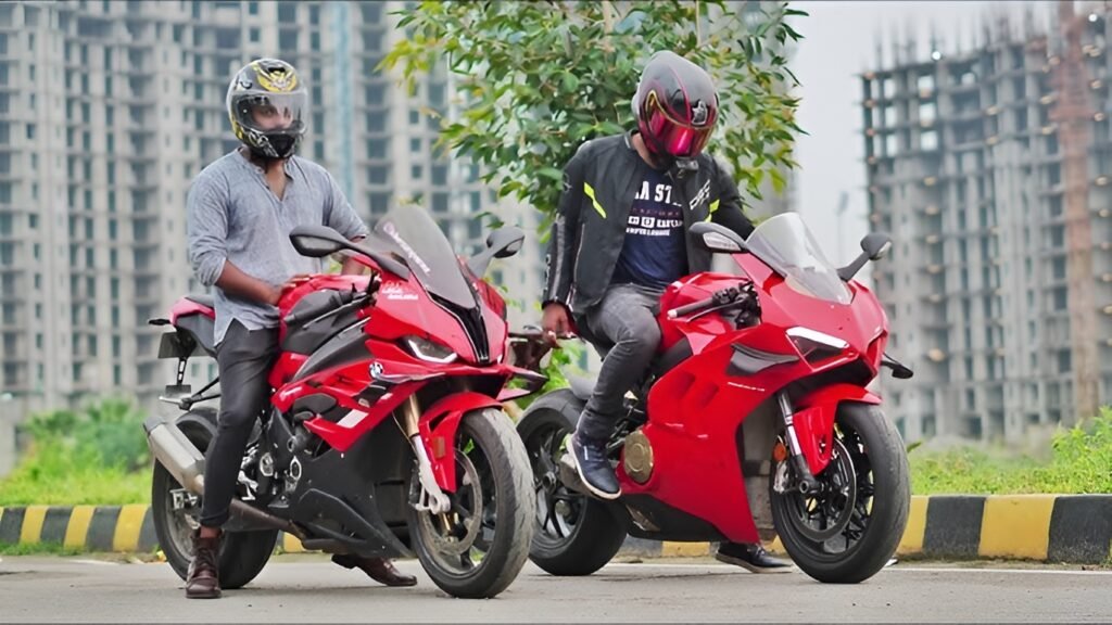 BMW S1000RR vs Ducati Panigale V4 Which is Better? (2026 Complete Comparison Guide) Rider Dono Bikes Par Baitha Hua Comparison Shot Picsart AiImageEnhancer 1024x576