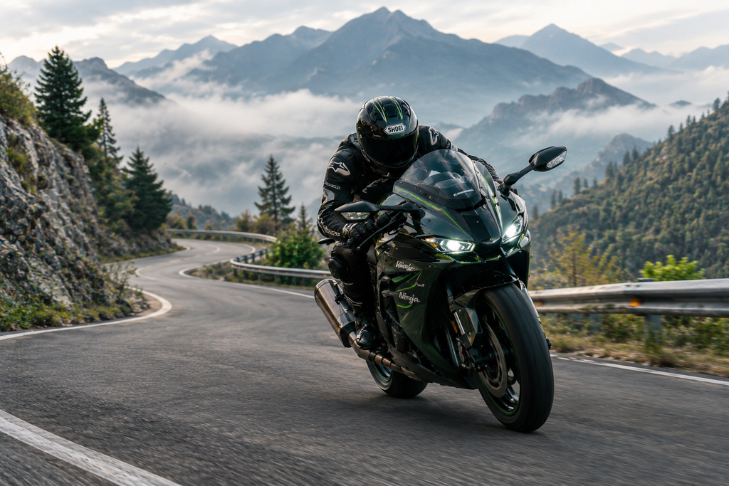  Bike Rider on a Mountain Road